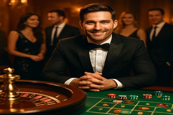 নিয়ন আলোয় সজ্জিত একটি আধুনিক গেমিং প্ল্যাটফর্মে নান্দনিক উপস্থাপনা